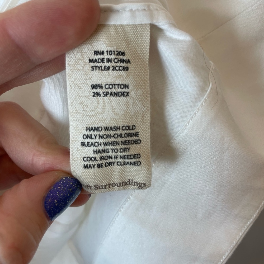 Soft Surroundings Women's Size Medium White Tunic 3/4 Sleeve Half Button-up Top - Picture 5 of 7